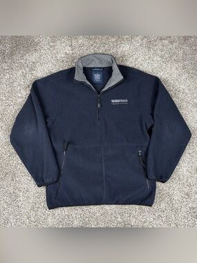 Sz Medium Mens Devon & Jones Winnebago Industries 1/4 Quarter Zip Fleece Sweater